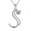 Aurora Tears Letter S Necklaces 925 Sterling Silver Cubic Zirconia