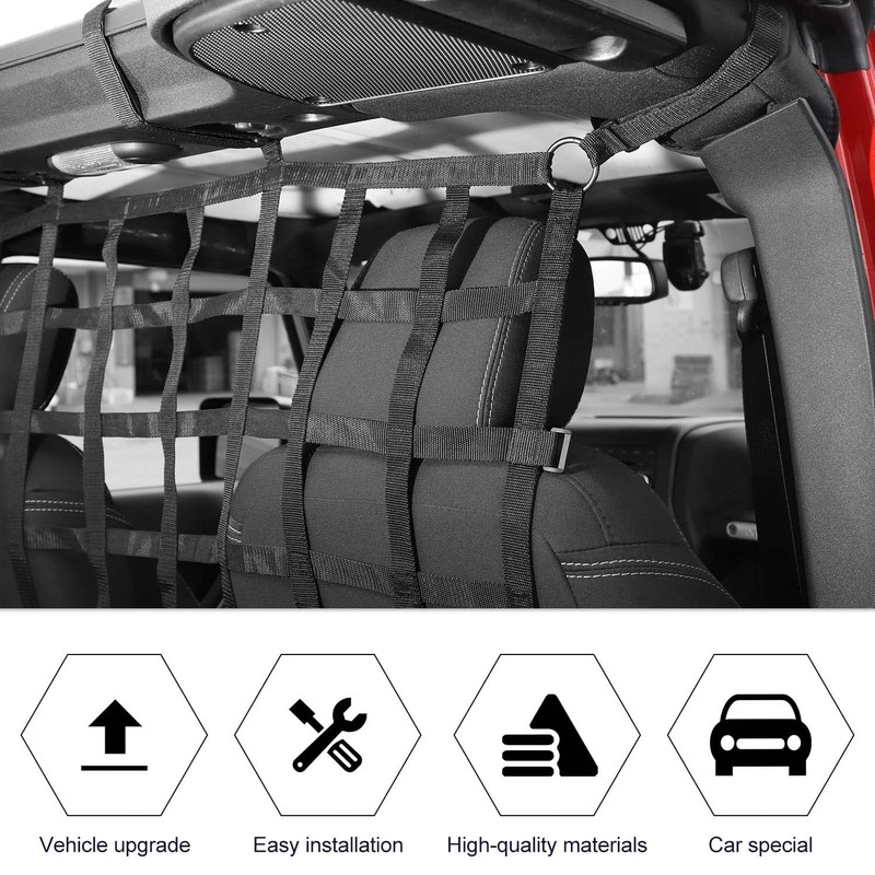 Car Rear Seat Divider Net Mesh Trunk Organizer Isolation Cargo