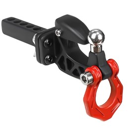 Metal RC Crawler Trailer Hook Tow Hitch/Trailer Hitch Receiver,for 1/10 Traxxas TRX4 Axial SCX10 KM Tank Truck Upgrade Part Accessories (red)