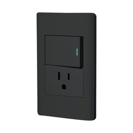Volteck PA-APCO15-LN, Placa armada negra 1 interruptor sencillo 1 contacto 2 polos + tierra línea Lisboa