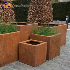 Garden Metal Corten Steel Square Custom Modern Plantercolor: Pre-rusted, Size: 508