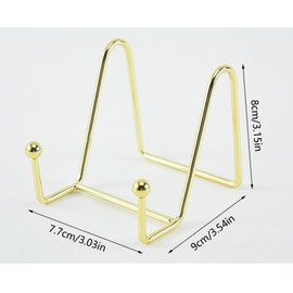 Taicols Display Stand, 4 Pcs Metal Plate Stands for Display, Easel Plate Holder Stands, Plate Holder Display Stand, Metal Frame Holder Stand, Tabletop Picture Frame Stand for Plate Dish Photo Book (S)