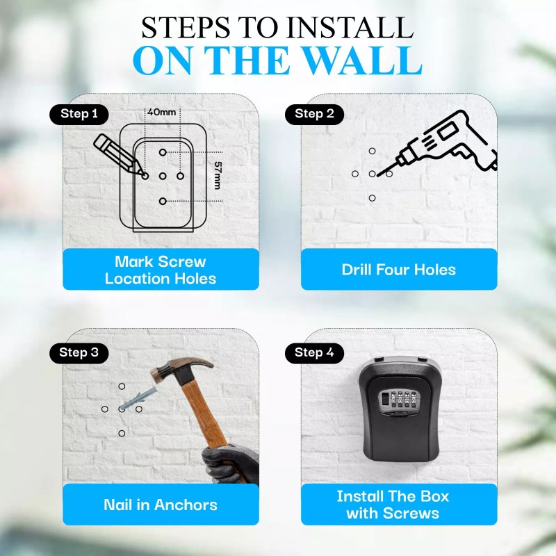 Unbranded Key Lock Box for Outside-Combin - 20 Units