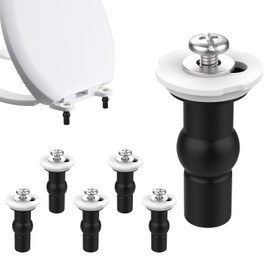 SDTC Tech 6 Pack Toilet Seat Hinge Bolt Screws, Universal Rubber Expansion Seat Cover Screws for Top Mounting Toilet Seat Hinges, 14-16mm Hole