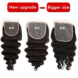 Sent Hair 5x5 Lace Closure with Baby Hair Loose Deep Wave Human Hair Closure Unprocessed Brazilian Human Hair Free Part Natural Color 18 inch