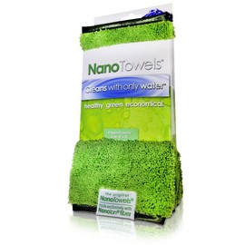 Life Miracle Nano Towels Minis - Amazing Eco Fabric That Cleans Virtually Any Surface with Only Water. Travel Size. No More Paper Towels Or Toxic Chemicals. 4-Pack (8x8, Green)