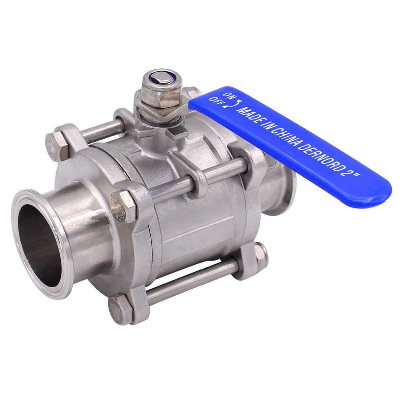 DERNORD 2" Sanitary Ball Valve Fits 2" Tri-Clamp Clover Stainless