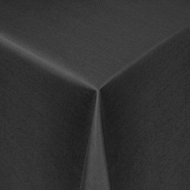 Tablecloth Fabric Plain Damask Plain Design Jacquard Robust, Easy Care and Durable Square 130 x 130 cm Black