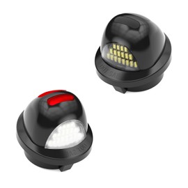 HERCOO License Plate Light White LED Tag Lights Red Neon Tube Plates Lamp Lens Assembly Compatible with Ford F150 F250 F350 F450 F550 Super Duty Ranger Lincoln Mark LT Explorer Excursion