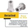 Rustark 50 Pcs 1/4-20'' UNC 304 Stainless Steel Rivet Nuts