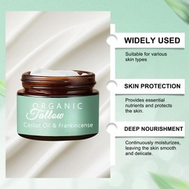 FunApricity Grass-fed Beef Tallow, Organic Tallow Moisturizer for Skin,Frankincense Oil Castor Oil for Skin Moisturizer for Face Body (2)