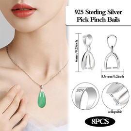 ALEXCRAFT 8 x Sterling Silver 925 Chain Clasps for Bracelets Necklaces DIY Jewellery Making