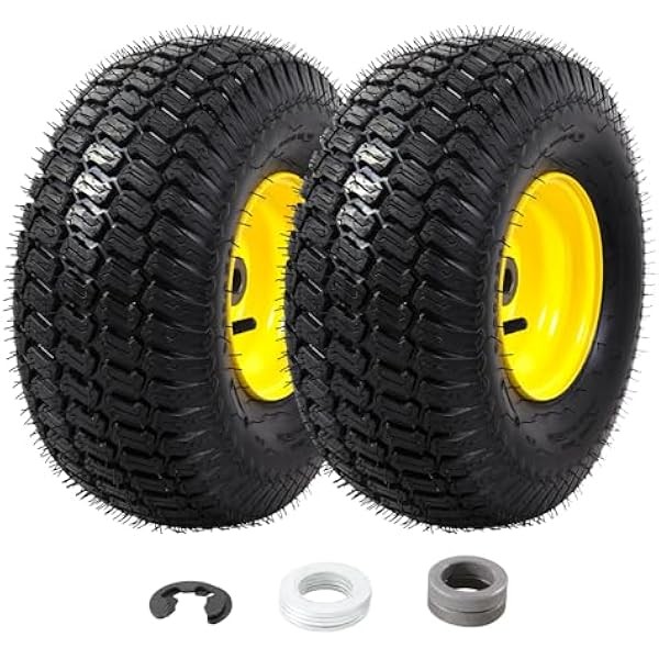 MZREXN (2 Pack) 15x6.00-6 Lawn Mower Tires and Wheel Assembly,