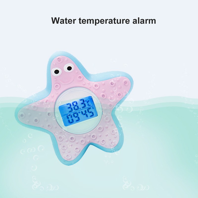 Baby Water Thermometer Starfish Clock Timing 3 Color Light Floating