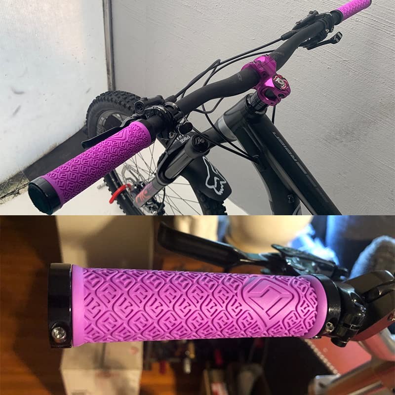 Teyssor Bike Grips, Mountain Bike Handlebar Grips with Aluminum Double
