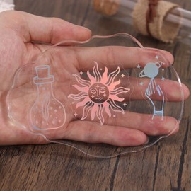 Magic Holographic Stickers – 45 Pcs Transparent PET Decals with Witchy, Celestial Designs for Scrapbooking, Journaling & DIY Crafts – Waterproof, Aesthetic Stickers for Laptop, Water Bottle, Phone