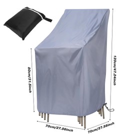 Protective Cover for Stacking Chairs - Garden Chair Cover, Protective Cover for Garden Chairs, Protective Cover for Garden Chairs, Balcony Chairs (85 x 65 x 114 cm)