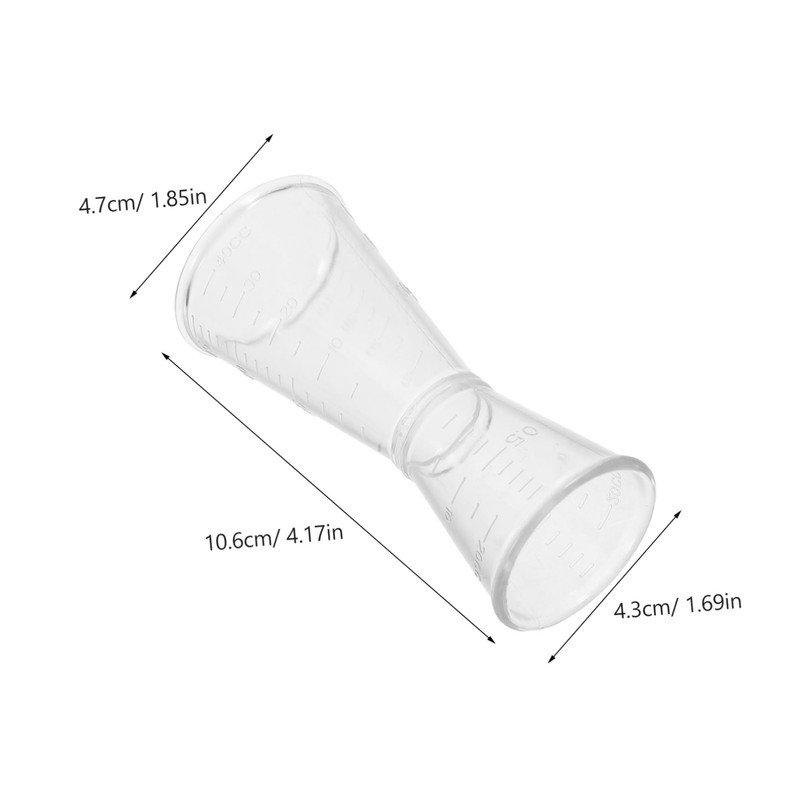 BUGUUYO 10pcs Transparent Double Jigger Cocktail Measuring Cup with Clear
