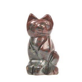 Dragon Blood Jasper Cat Guardian Statue Home Decor Reiki Chakra Healing Crystal Desk Gemstone Decoration Stone Crafts Gemstone Collectible Gift 2 inches