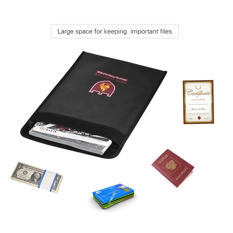 Fireproof Money Document File Bag Pouch Cash Bank Cards Passport