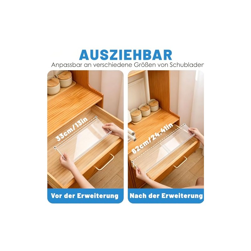 Pack of 4 Adjustable Spice Rack for Drawers, Spice Rack,