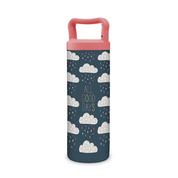 Insulated Water Bottle - 20-Ounce Snap-Hook Stainless Steel Water Bottles