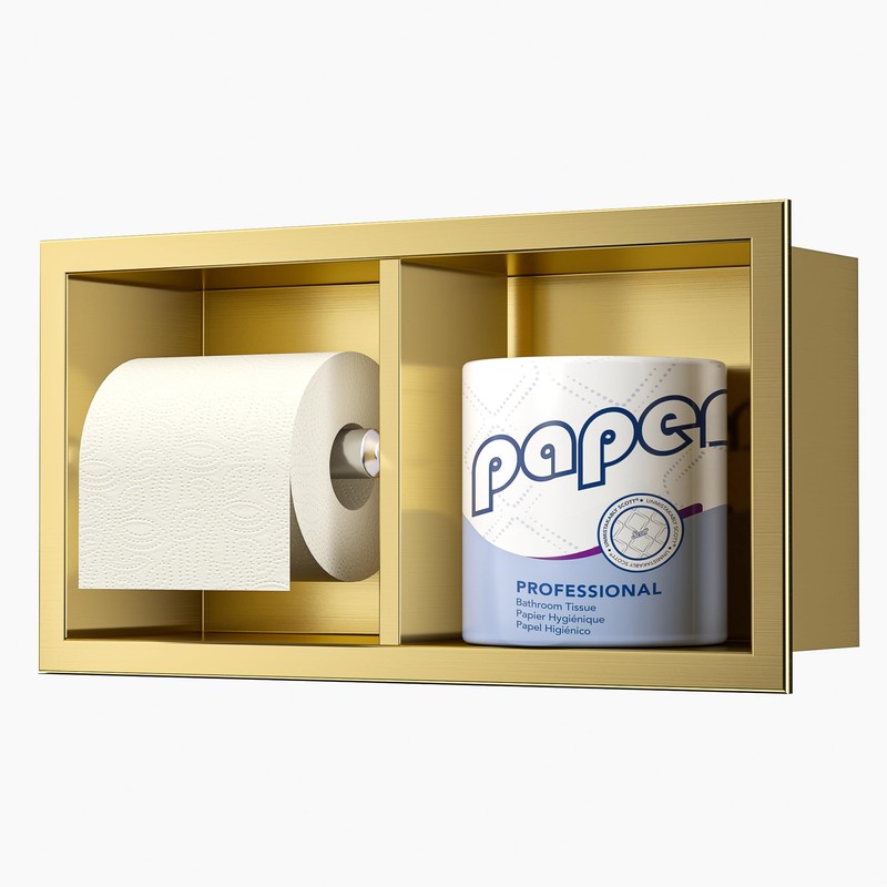 Neodrain Dual Roll Recessed Toilet Paper Holder - 304 Stainless