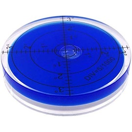umei High Precision Horizontal Bubble Acrylic Case Bullseye Spirit Bubble Surface Level Round Inclinometers for Surveying Instruments and Tribrachs, 60mm,Accuracy 15'/2 (Blue) 60x12mm