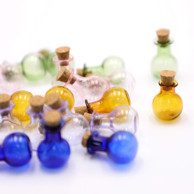 SHAOTONG 2ml Small Mini Glass Bottles Jars with Cork Stoppers.Wishing