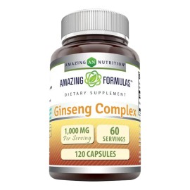 Amazing Formulas Ginseng Energía Y Rendimiento 120 Cápsulas Sin Sabor