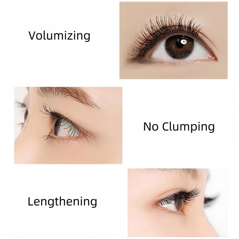 Fine Brush Mascara, Waterproof Mascara for Short/Sparse Eyelashes, Volume, Long