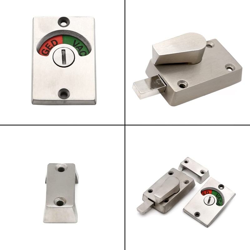 Zinc Alloy Vacant/Occupied Bathroom Lock - Privacy Indicator Bolt for