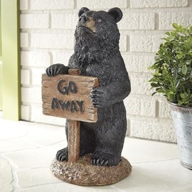 BLACK FOREST DECOR Go Away Bear Sculpture