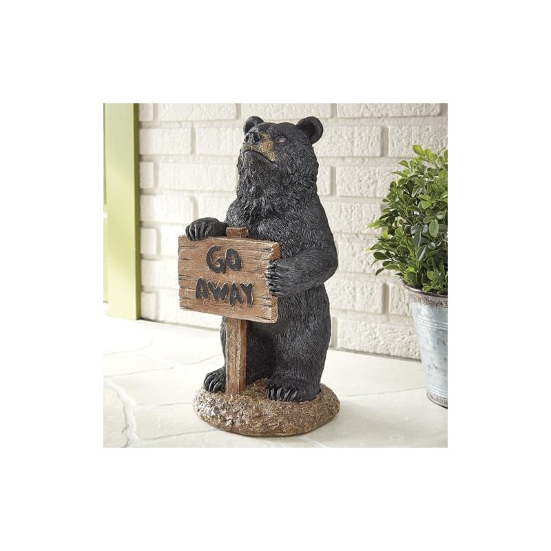 BLACK FOREST DECOR Go Away Bear Sculpture