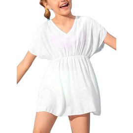 Fommykin Girls Swimwear Cover Ups Kids Beach Bathing Suit Coverups Cute Sweet Bikini Swimsuit Tunic Dress