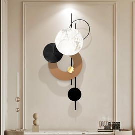 HEBOIX Large Metal Wall Decor Modern Metal Wall Art 3D Wall Sculptures Handmade Wall Hanging Wall Decoration for Living Room/Dinning Room/Bedroom/Entryway/Kitchen/Office