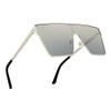 ShadyVEU Oversized Flat Top Gradient Mirrored Lens Metal Frame Fashion