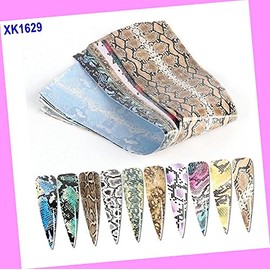 10pcs 20x4cm Leopard Tiger Print Animal Skin Snake Nail Foil Transfer Sticker Xk1629 for Nails Design Nail Art Stickers Decals Supplies Manicure Tips Sticker Colorful for Nail Decorations