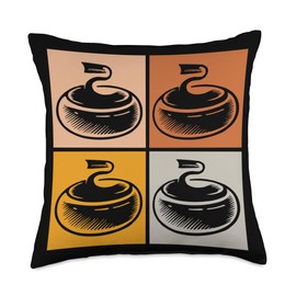Curling Player Curler Sport Lover Curling Stone Throw Pillow