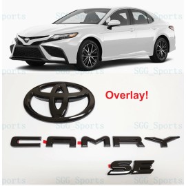 Toyota 2018 - 2024 TOYOTA CAMRY SE AWD GLOSS BLACK EMBLEM OVERLAY KIT (00016-32092)