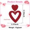 XGALBLA Double Heart Earrings Dangle Dark Red Heart Drop Earrings