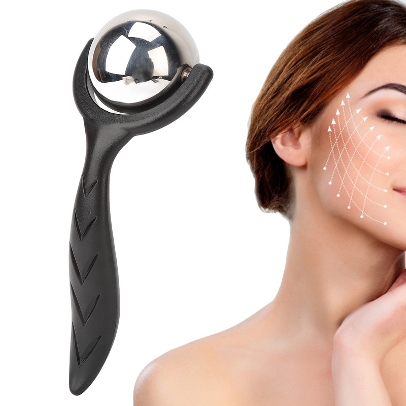 Facial Roller Massage Ball Ergonomic Handle Cold Hot Compression Stainless