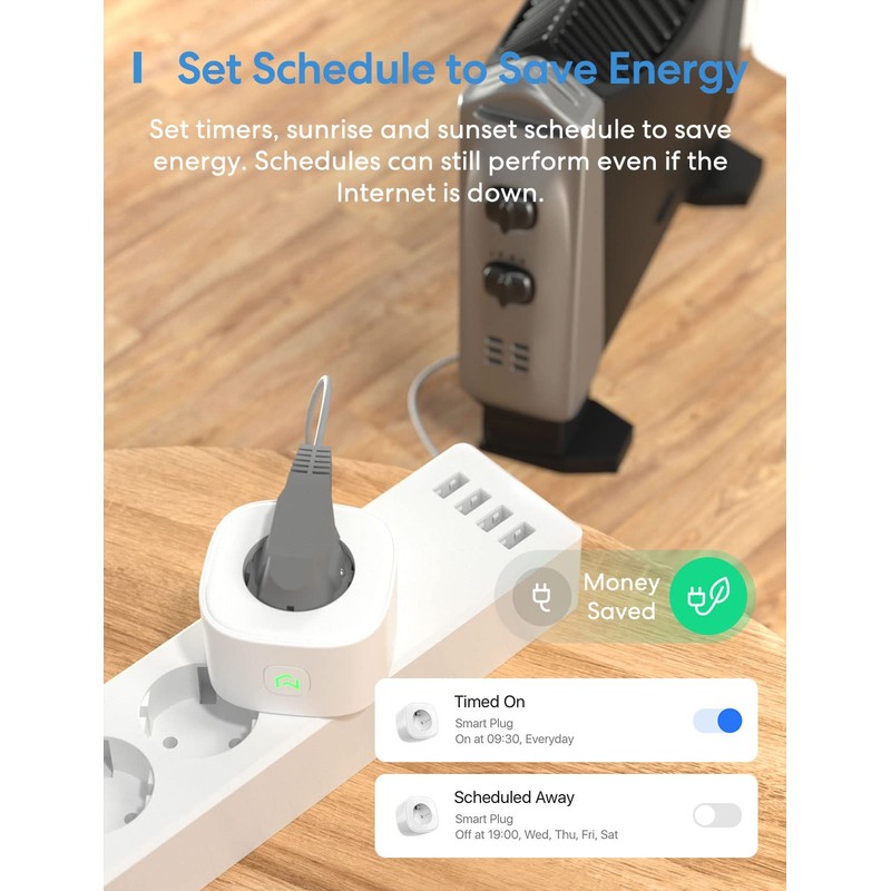 meross WLAN Steckdose, Smart Plug kompatibel mit Alexa, Apple HomeKit,