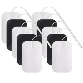 TENS Unit Electrode Pads 10PCS 60 x 90mm Self-Adhesive Replacement TENS Pads Reusable Electrodes Patches, 2mm Connector