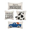 Mud Pie Mini Farm Hook Pillow, 8" x 8", Sweet