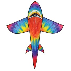 In the Breeze 3342 — 5' 3D Tie Dye Shark Kite - Single Line - Easy-Flying - Includes Kite Line and Bag