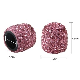 JRSHOME 8X New Upgraded Universal Handmade Diamond Crystal Valve Cap for Cars Trucks Bikes Motorcycles Bicycles Accessories(Pink 1.47 * 1.29cm)