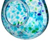 Glitzhome Glass Bird Feeder for Outdoors, 6.75" H Blue Dots