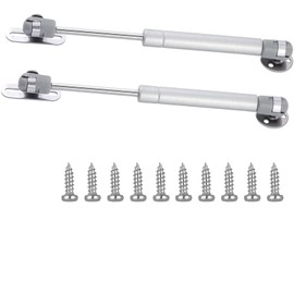 12" Length Gas Strut, 20N/4.4 lb Hydraulic Air Prop Lift Support Cabinet Hinge Kitchen Cabinet Door Air Spring Door Impact Cabinet Hinge Silver, (2 Sets)