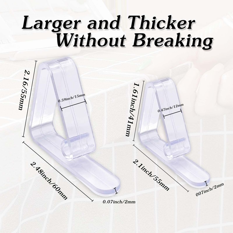 32 Upgraded Tablecloth Clips,Thicker Wider Clear Tablecloth Clips,Plastic Table Cloth
